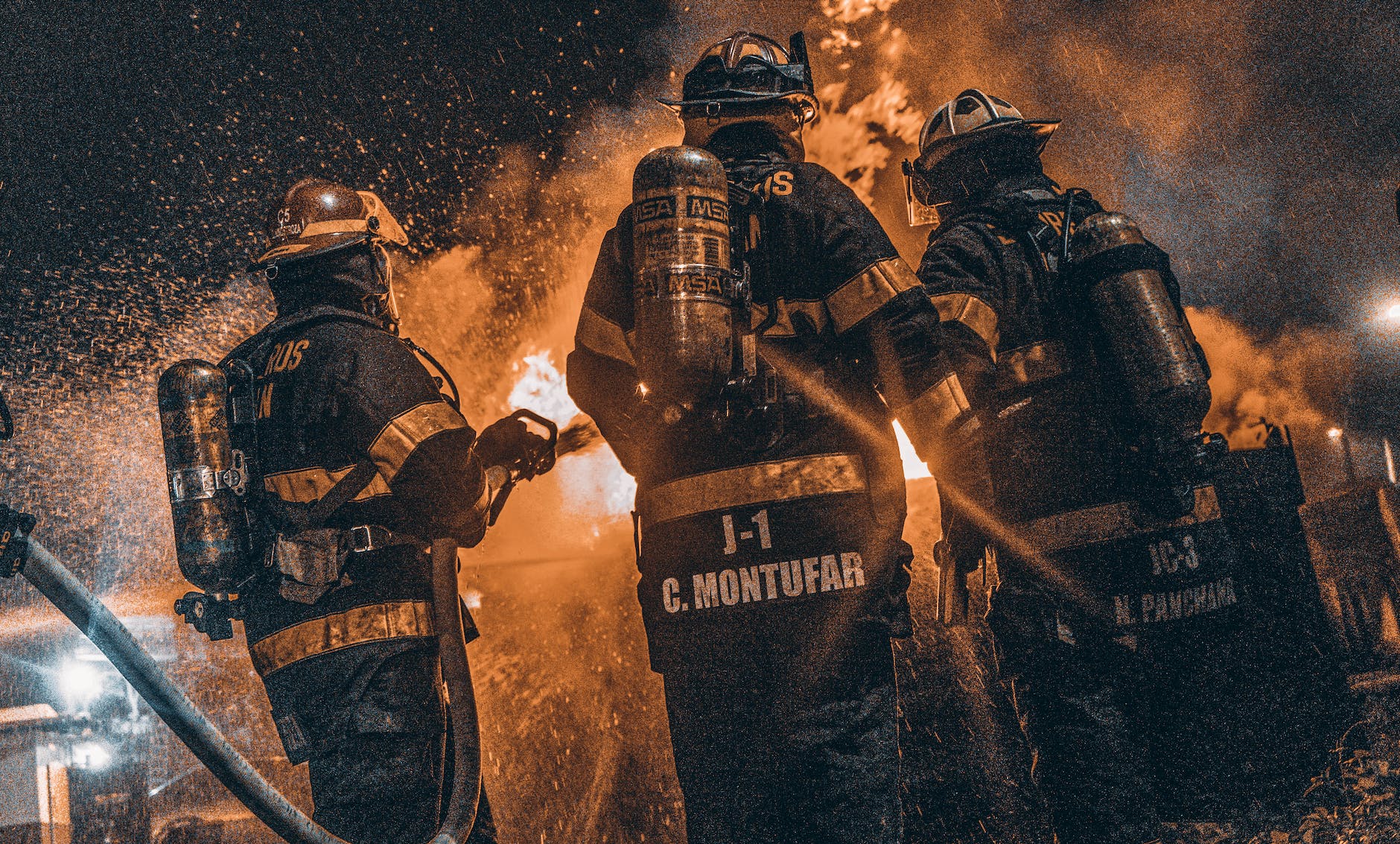 firemen fighting fire