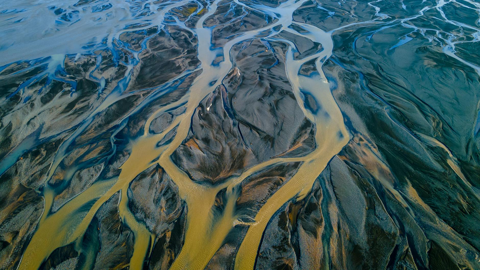 aerial footage of a muddy soil