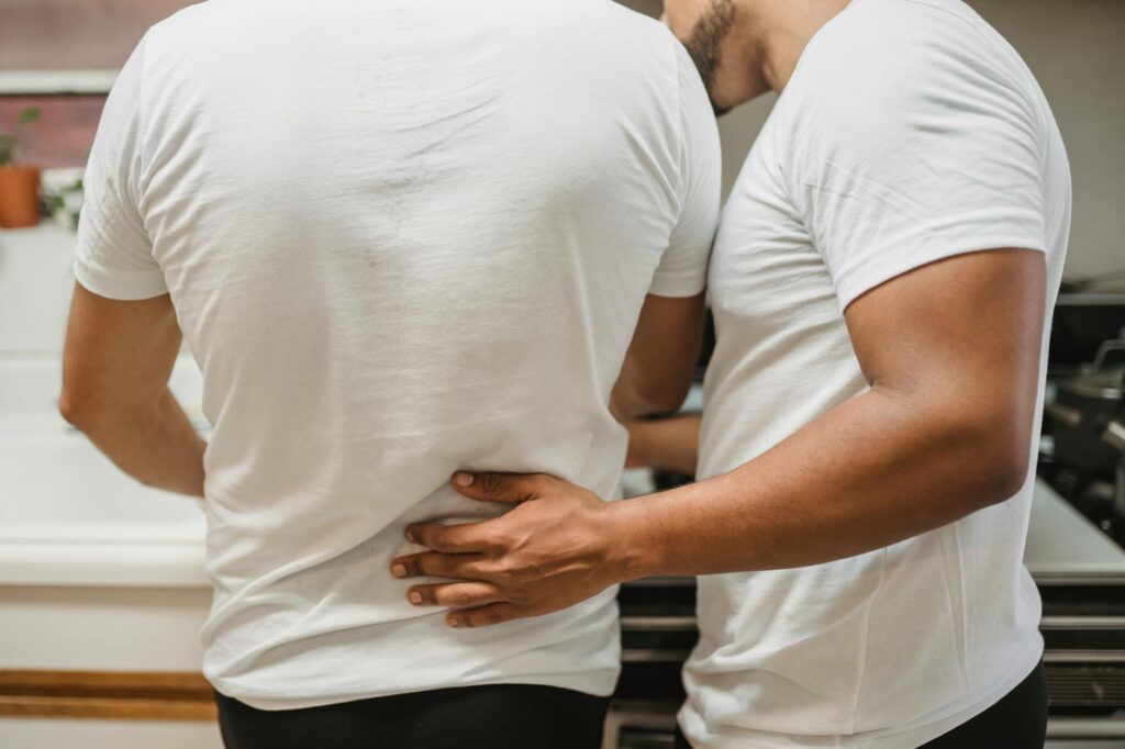 couple touching back