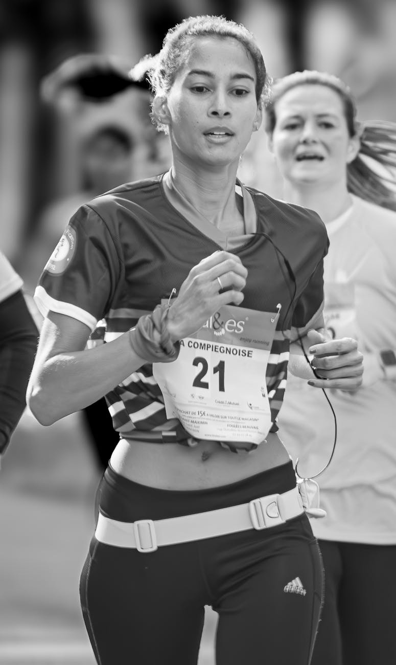 young contestant running a marathon
