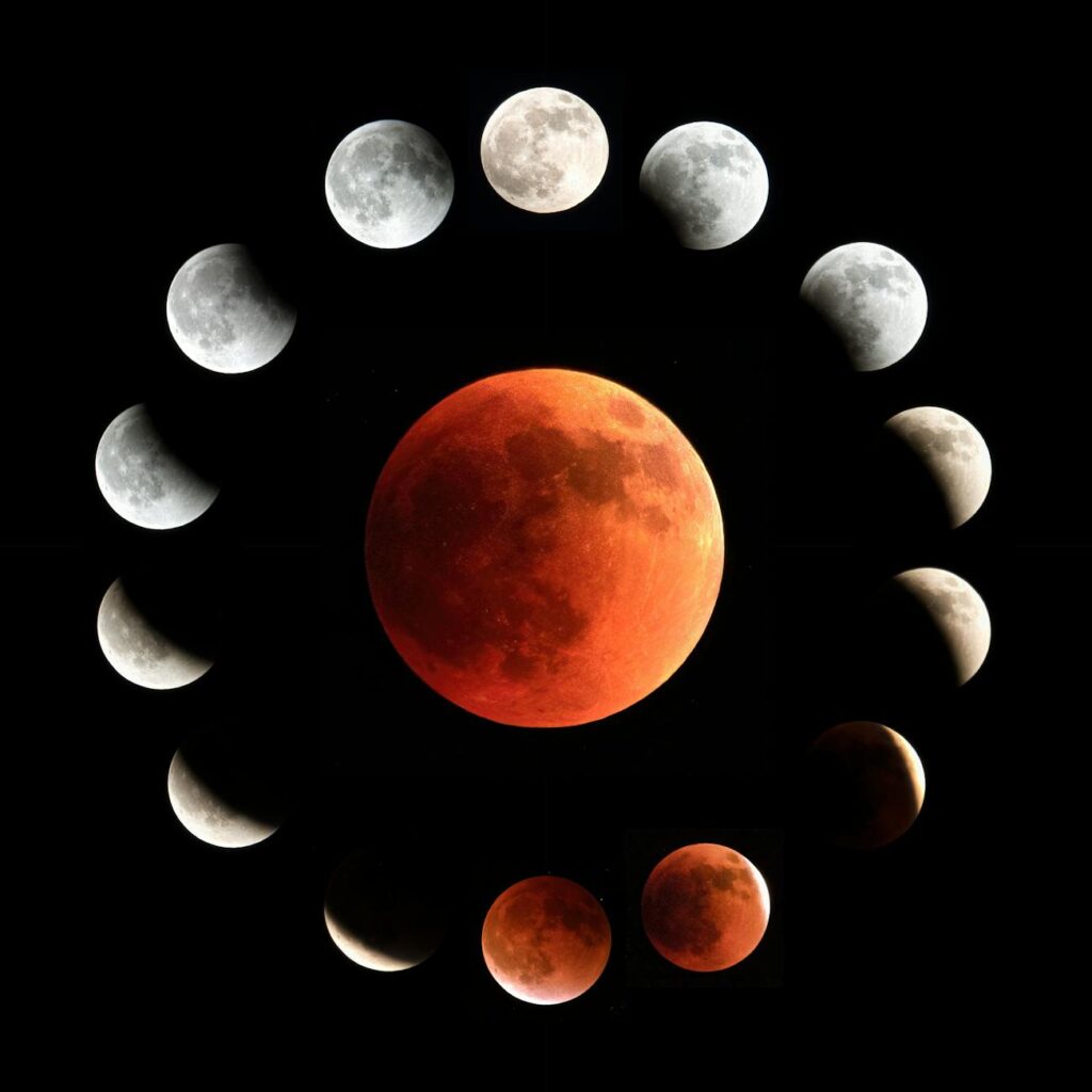 lunar eclipse sequence in stunning detail