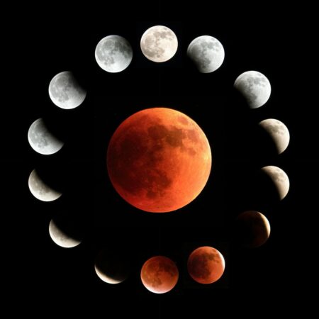 lunar eclipse sequence in stunning detail