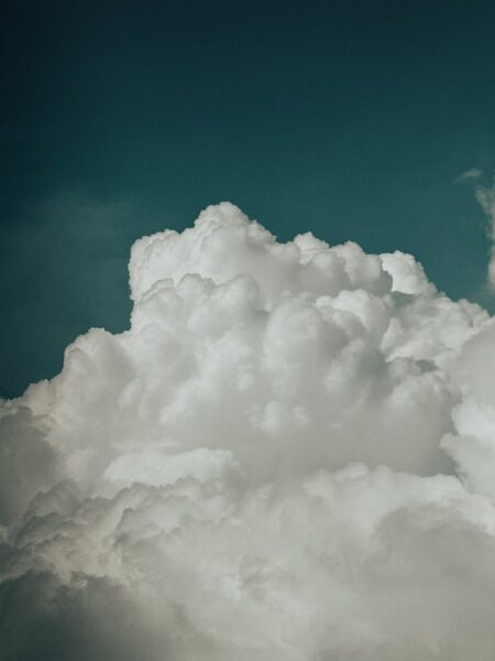dramatic cumulonimbus cloudscape against deep sky