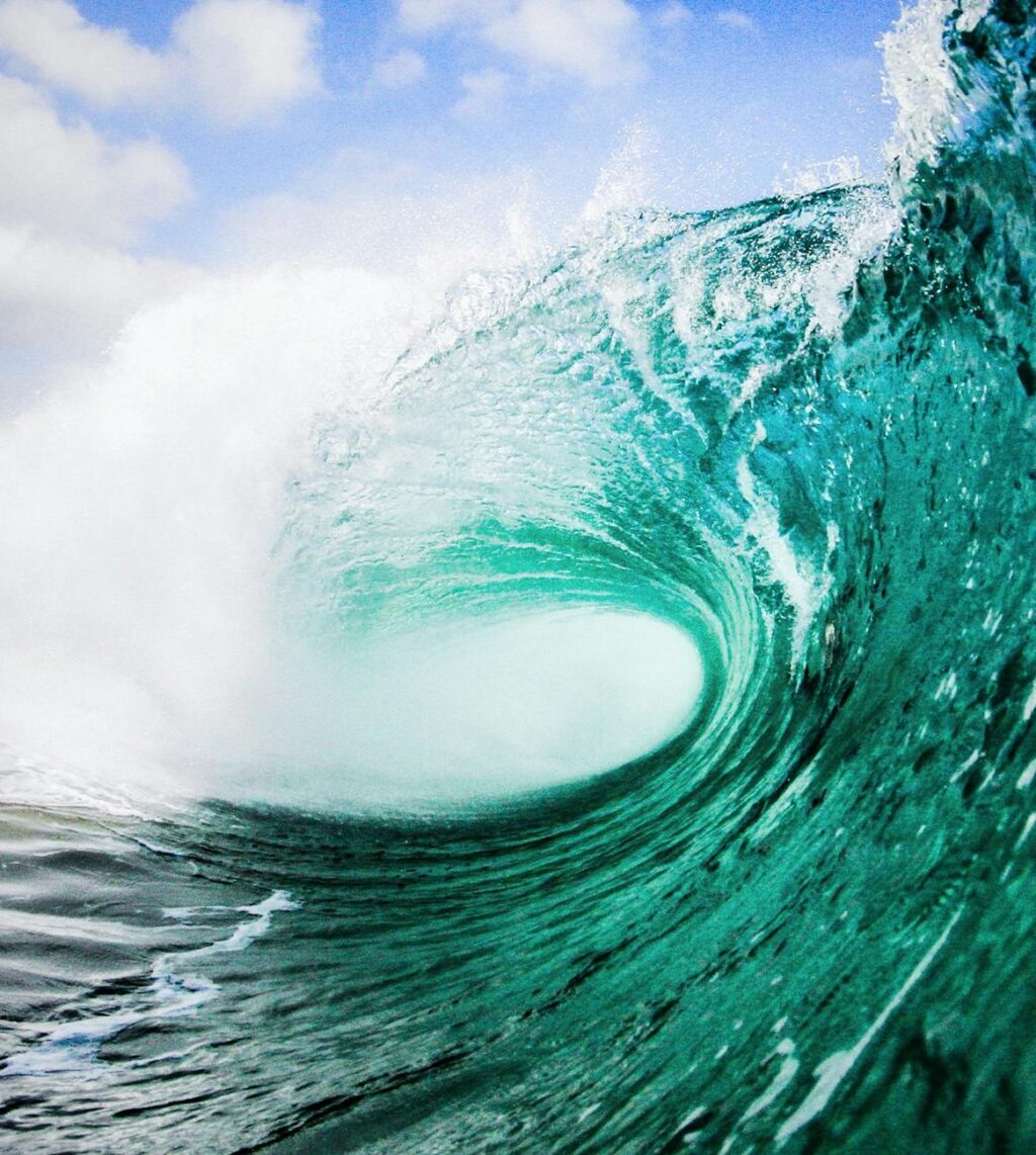 close up view of wave on ocean
