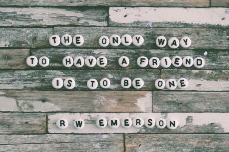 quote made of white letter stones
